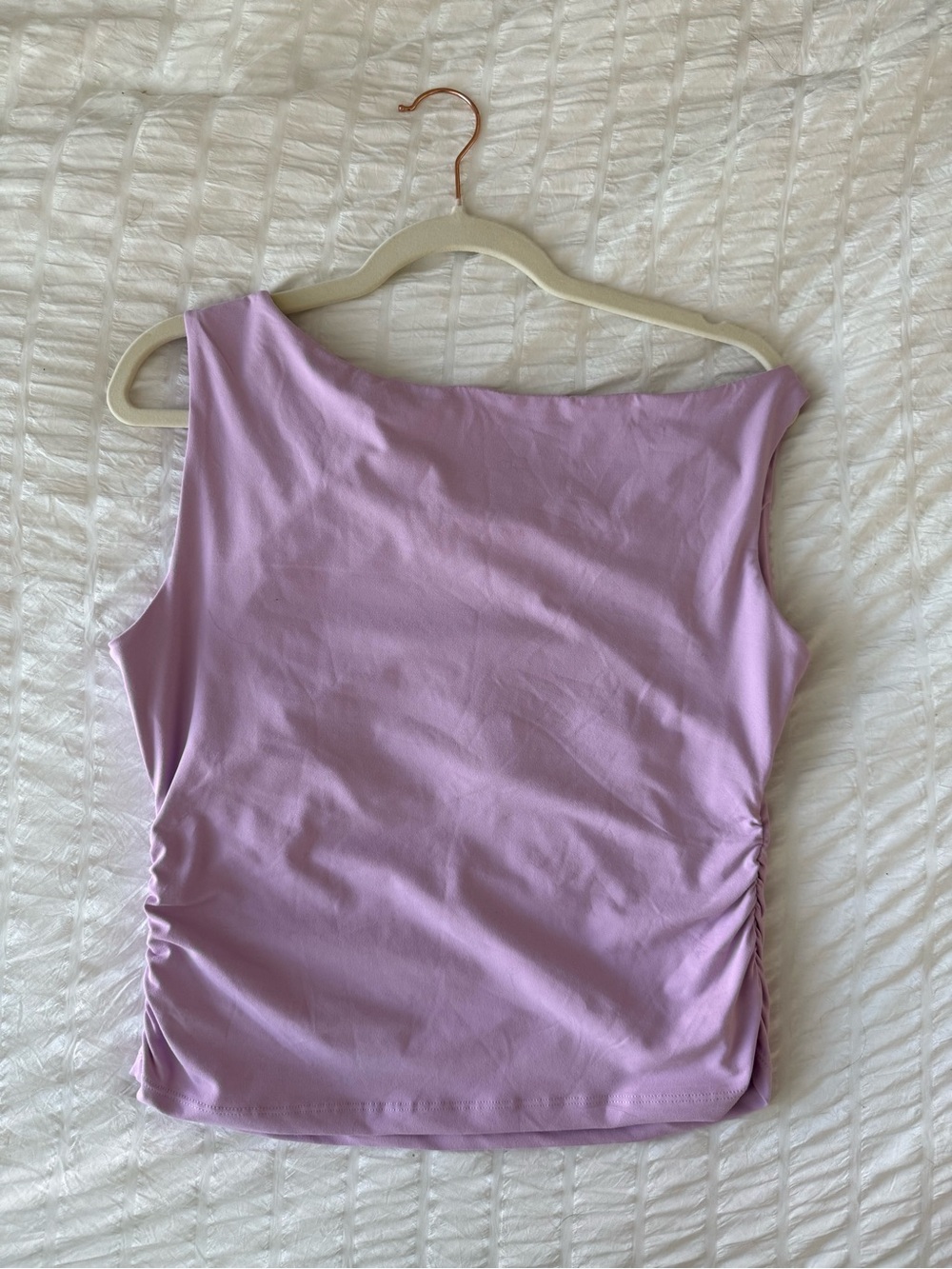 Sleeveless Ruched Side Tank Top - Lilac